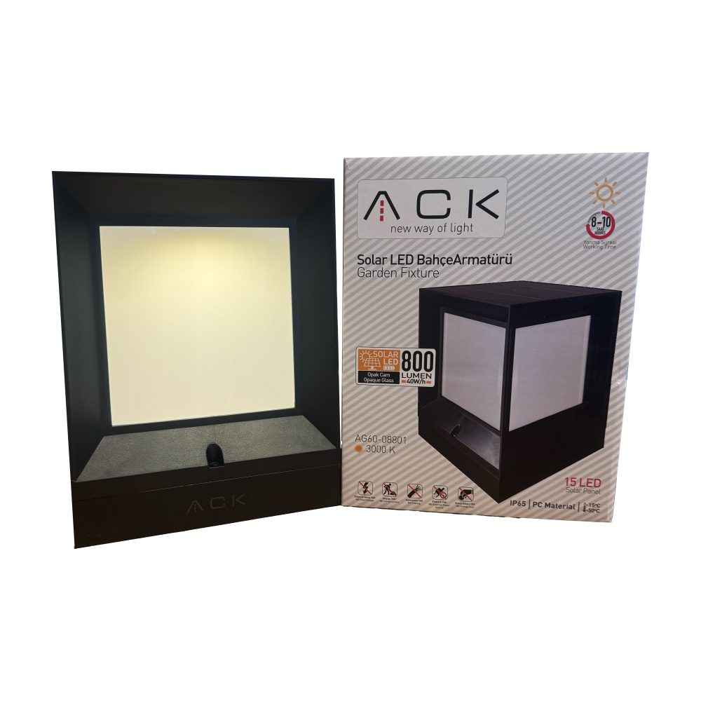 AG60-08801 SOLAR LED BAHÇE ARMATÜRÜ 3000K - Görsel 3