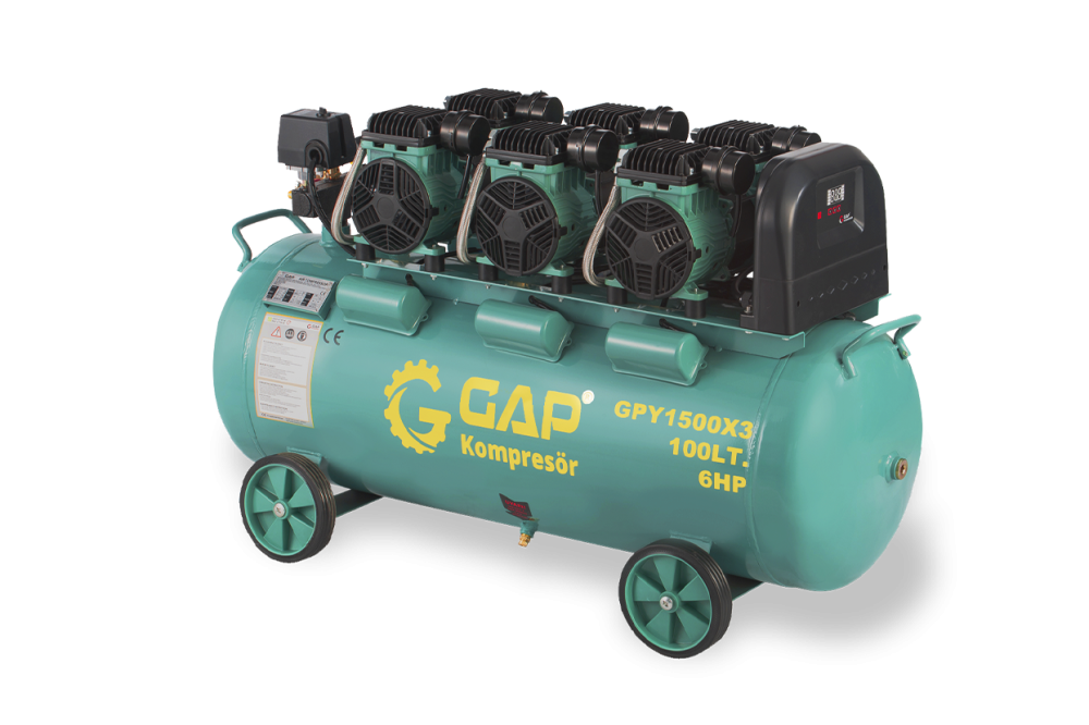 GPY 1500x3 - 100 Lt Yüksek Emişli Yağsız Teknoloji Hava Kompresörü - Görsel 2