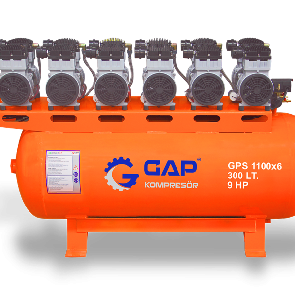 GPS 1100x6 - 300 Lt Sessiz ve Yağsız Hava Kompresörü