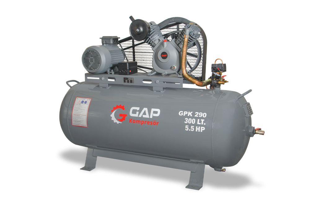 GPK 290 - 300 Lt 2 Kafa 12 Bar 5.5 Hp Pistonlu Hava Kompresörü - Görsel 2