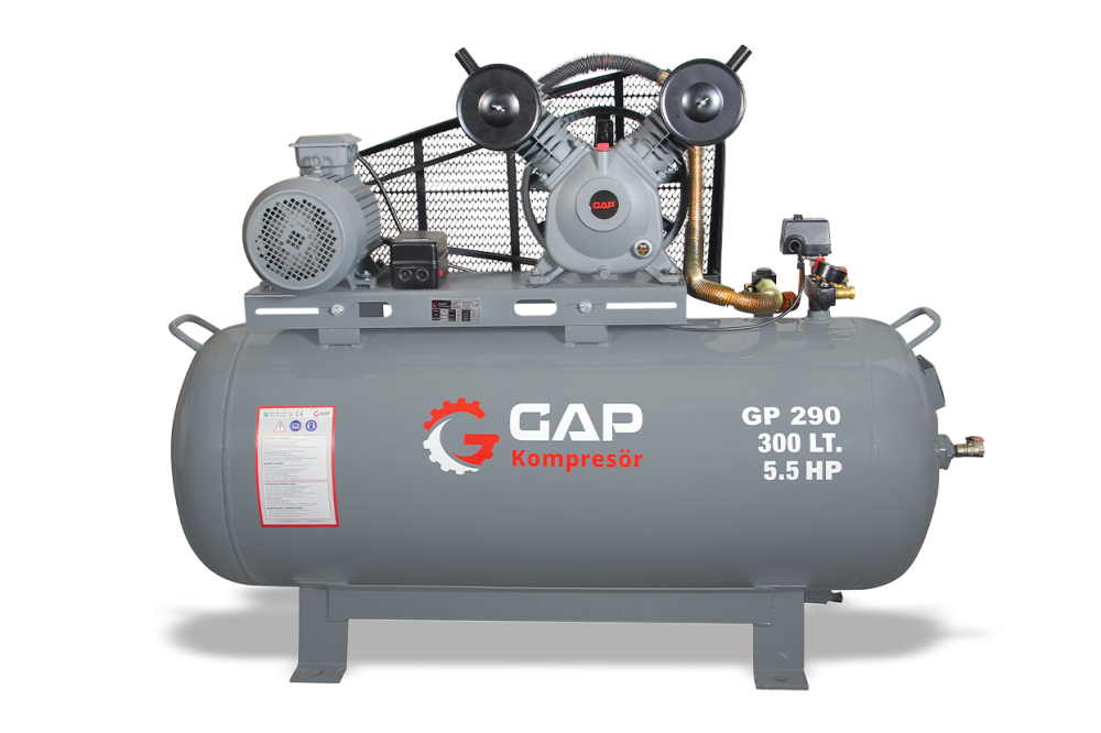 GP 290 - 300 Lt 2 Kafa 8 Bar 5.5 Hp Pistonlu Hava Kompresörü