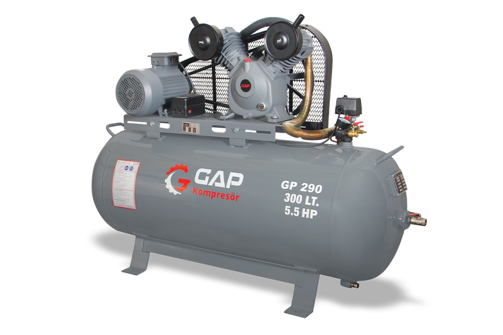 GP 290 - 300 Lt 2 Kafa 8 Bar 5.5 Hp Pistonlu Hava Kompresörü - Görsel 2