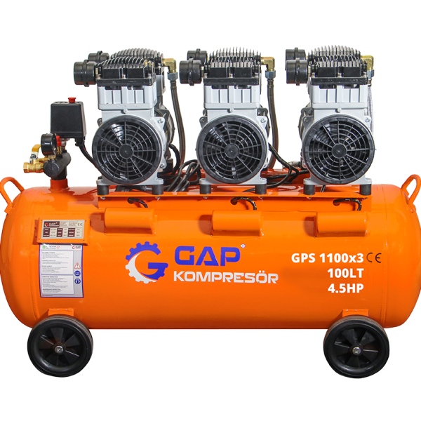 GPS 1100x3 - 100 Lt Sessiz ve Yağsız Hava Kompresörü