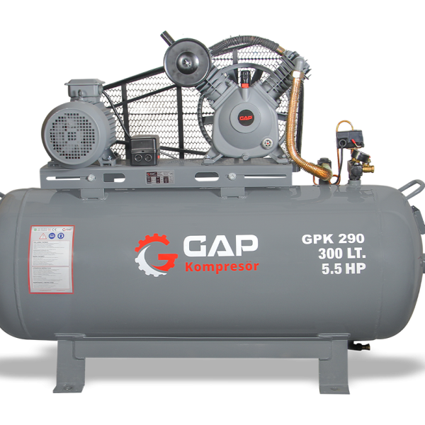 GPK 290 - 300 Lt 2 Kafa 12 Bar 5.5 Hp Pistonlu Hava Kompresörü