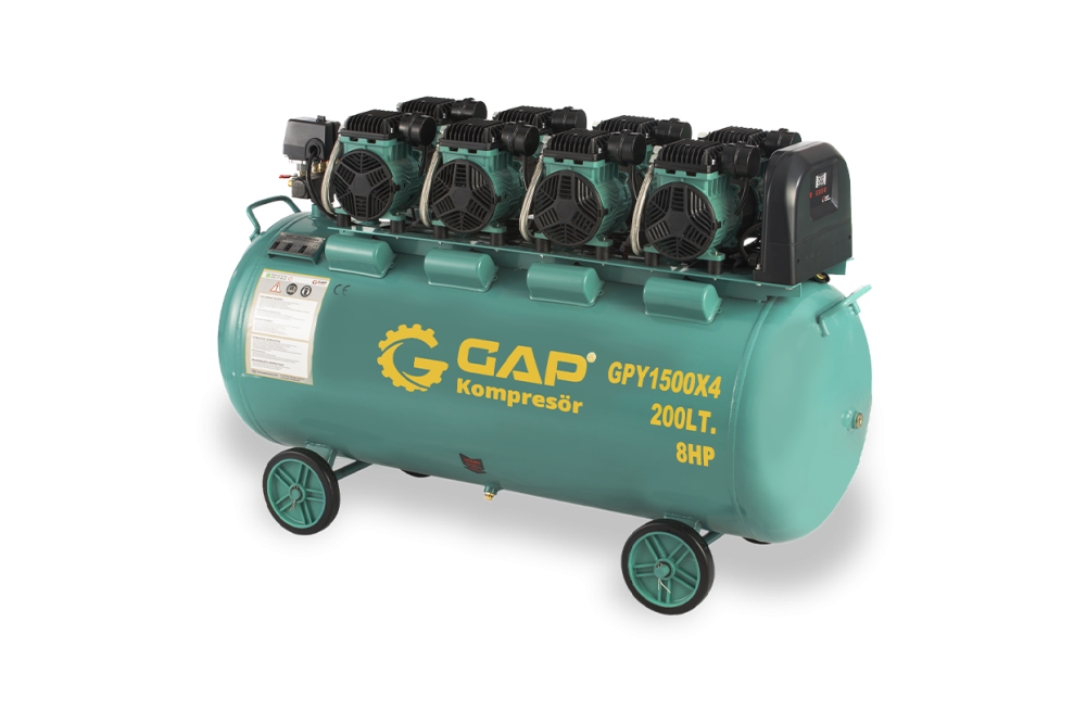 GPY 1500x4 - 200 Lt Yüksek Emişli Yağsız Teknoloji Hava Kompresörü - Görsel 2